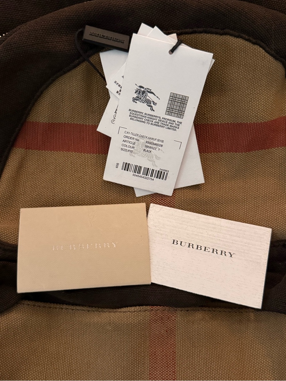 Burberry Brown and Tan Canvas Backpack with Plaid Accentv - Picture 9 of 14